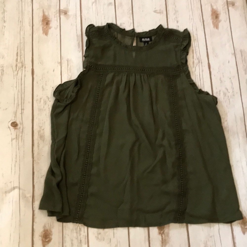 Olive green sleeveless top